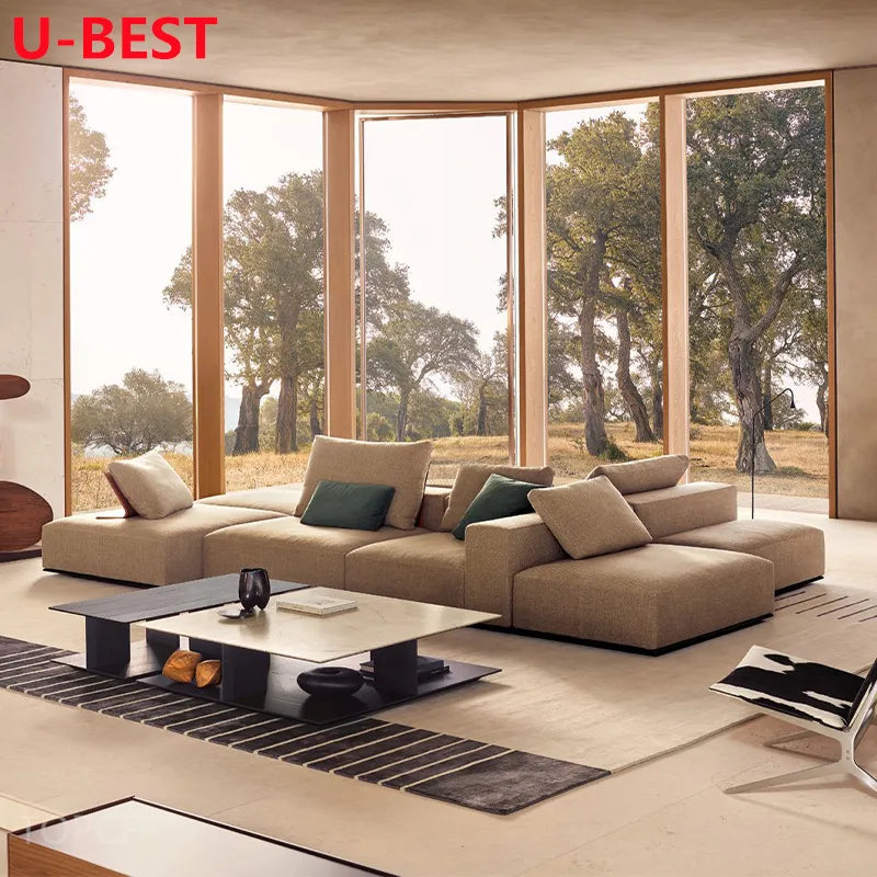 U-Best Westside Free Combination Module Apartment Sofa Wood Couch