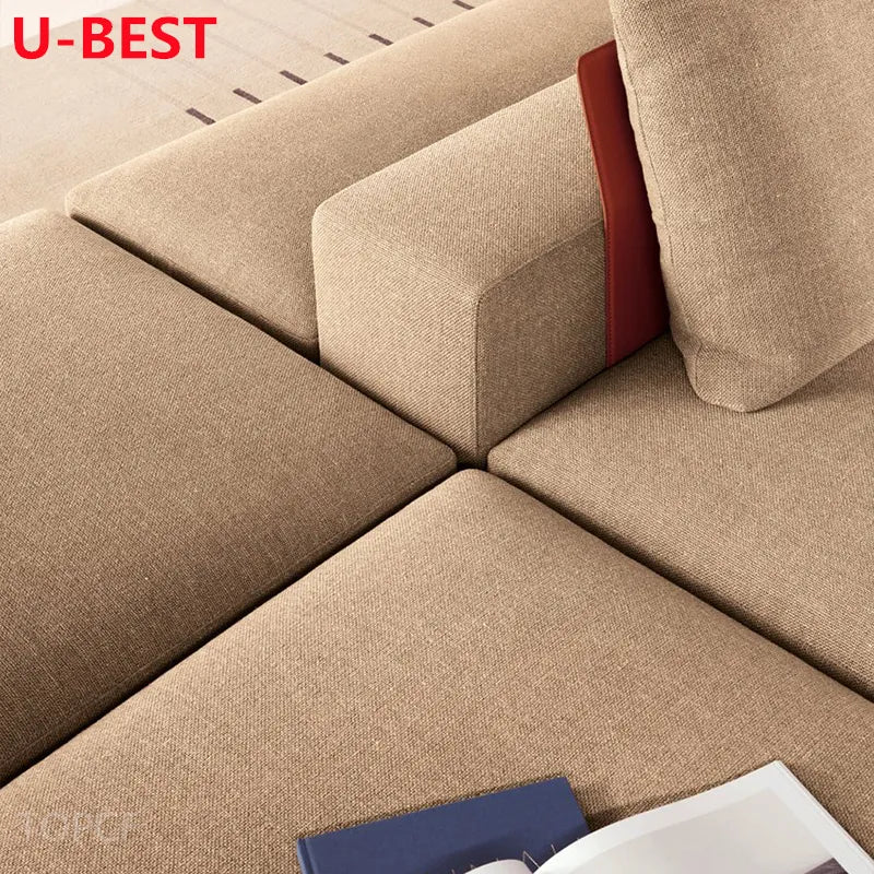 U-Best Westside Free Combination Module Apartment Sofa Wood Couch