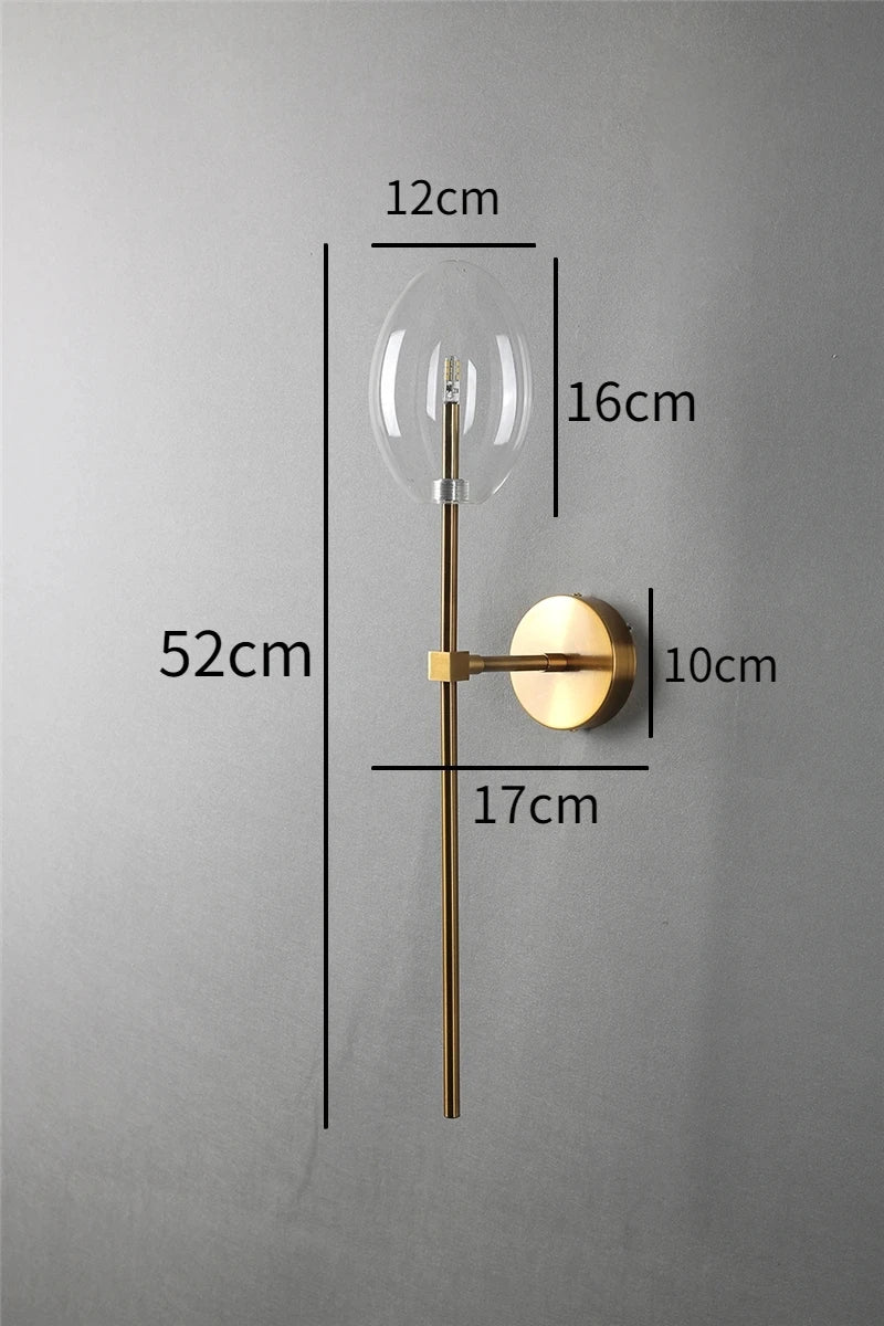 Golden Wall Lamp for kitchens & Hallways