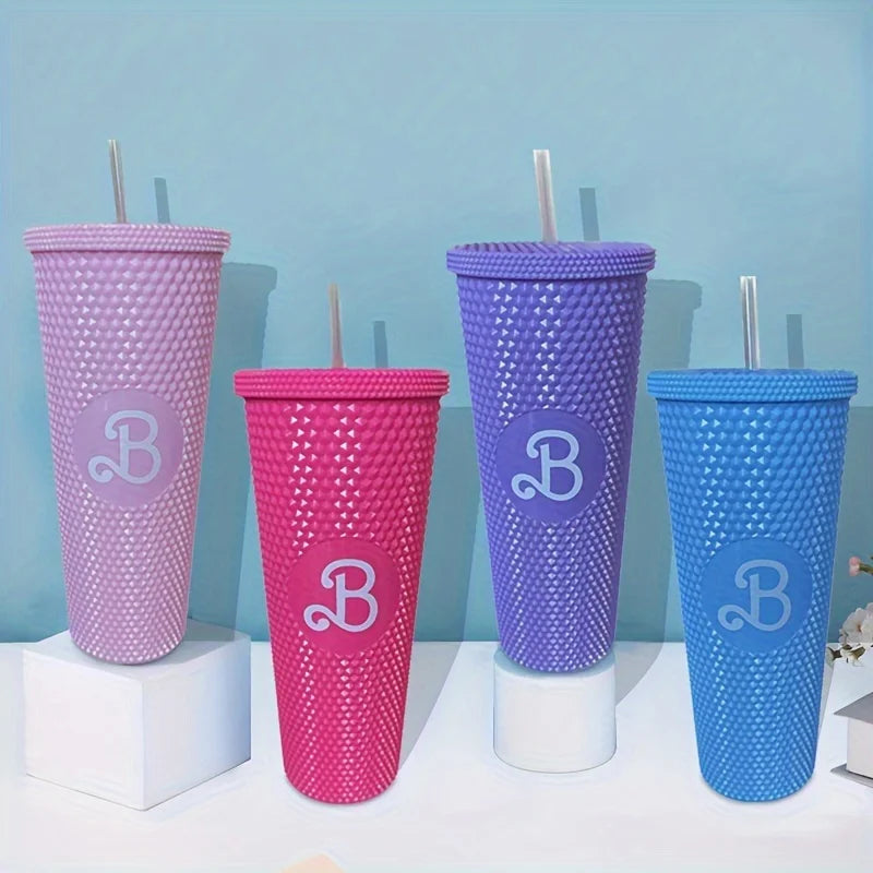 710ml Plastic Cup With Straw Large Capacity Reusable