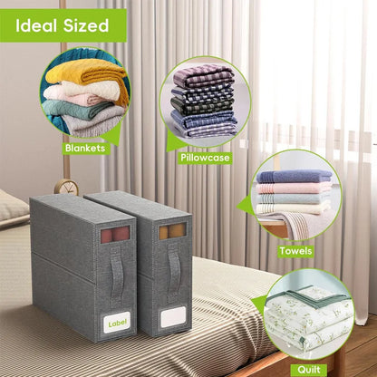 Foldable bed sheet set organizer with zipper