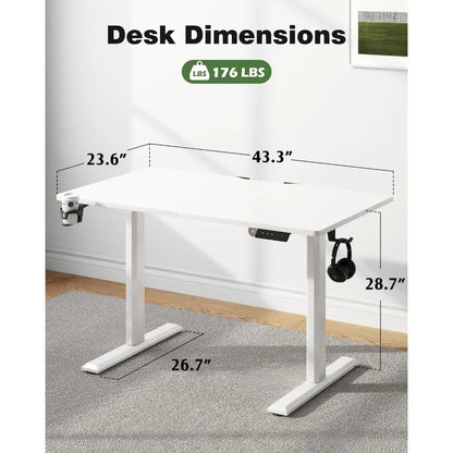 Electric Ergonomic Height Adjustable Table with T-Shaped Metal Bracket Modern