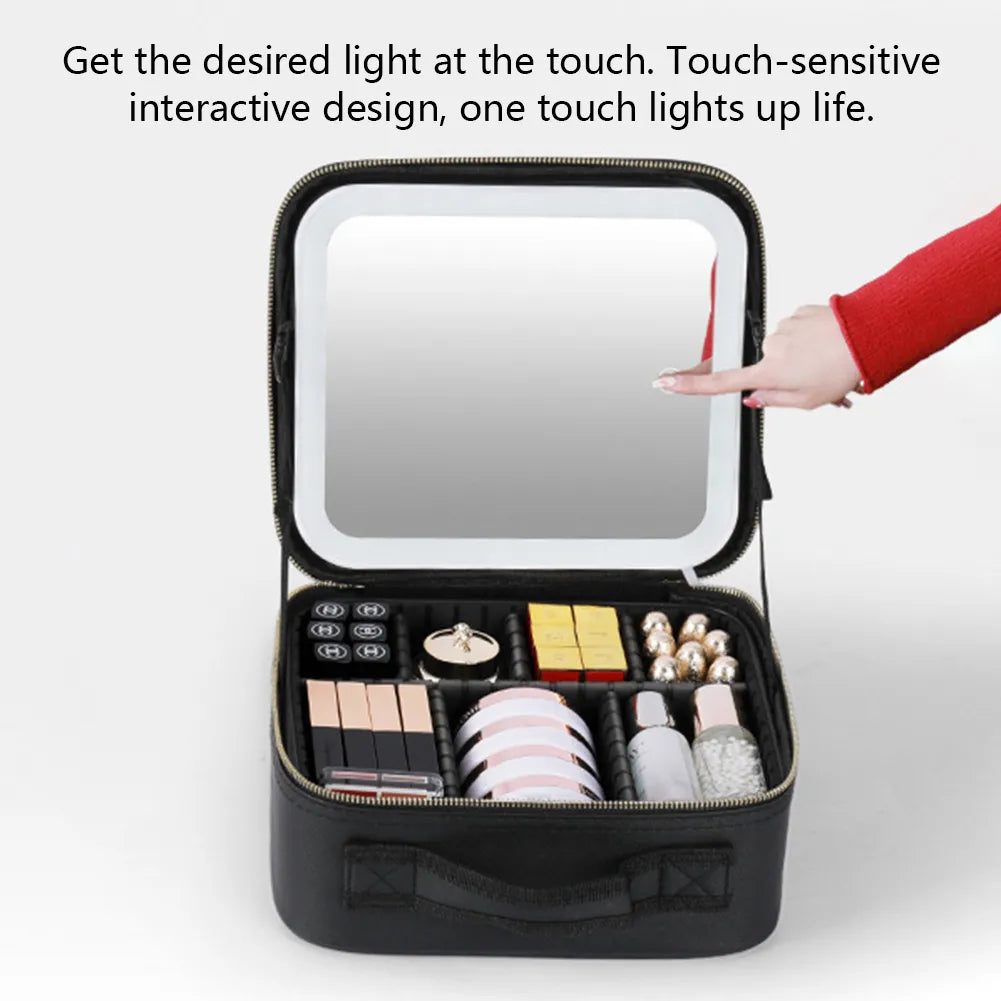 Smart LED Cosmetic Case with Mirror