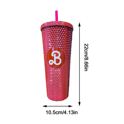 710ml Plastic Cup With Straw Large Capacity Reusable
