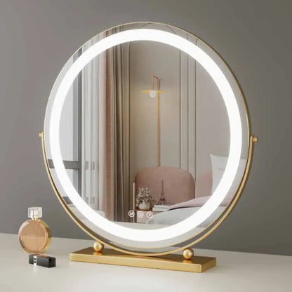 Vanity Light Led Aesthetic Round Makeup Mirror .