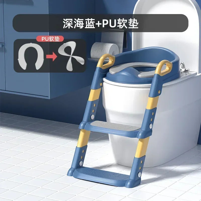 Stair Style Children's Toilet Boy and Girl Baby Toilet Folding Rack