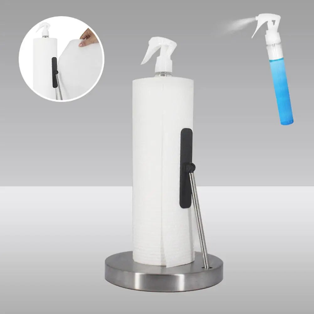 Stainless Steel 2 In 1 Countertop Paper Towel Holder  With Spray Bottle