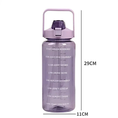 2 Liter Water Bottle with Straw & Handle