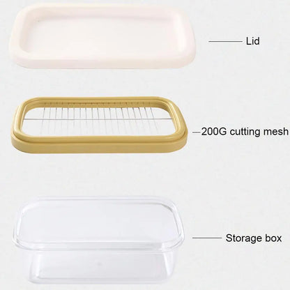 Rectangular Butter Dish With Cutter Temperature Resistant Cuttable Design Butter Container Baking Tools