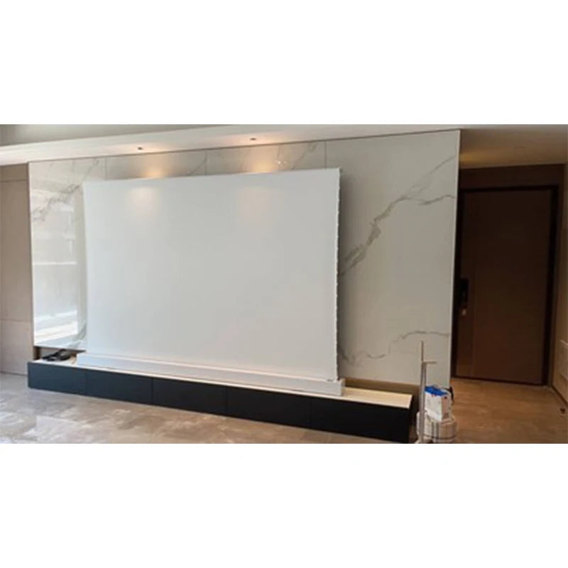 PRO Motorized Rollable Floor Rising Projector Screen with Tab Tension 3D/4K /UHD Supported