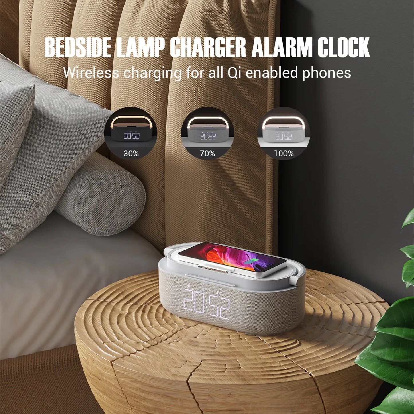 Alarm Clock with  Bluetooth Speaker & Charging station